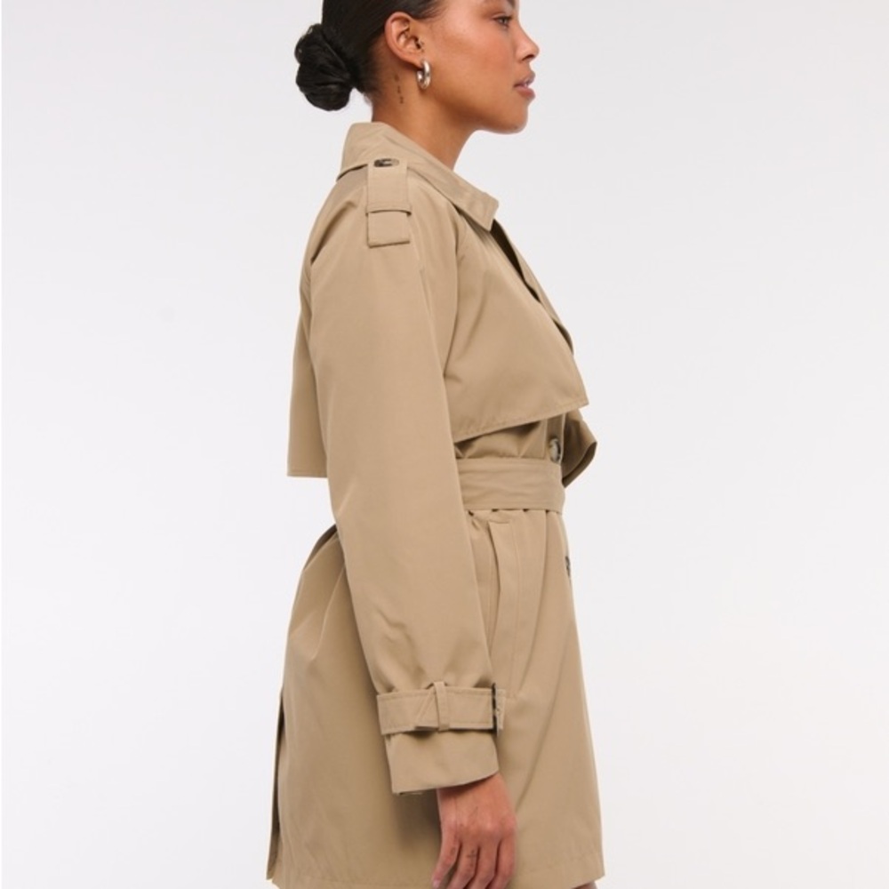 Abercrombie & Fitch Mid-Length Trench Coat Sz M - Picture 4 of 9